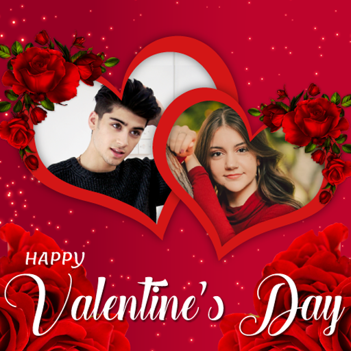 Valentine day love photo frame icon