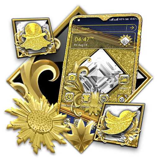 Golden Glitter Launcher Theme icon