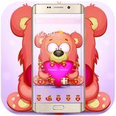 Pink cute bear theme icon