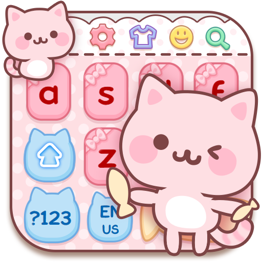Cute Pink Kitty Keyboard icon