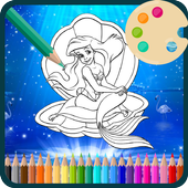 Coloring Pages Book Little for Mermaid  Kids icon