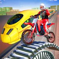 Tricky Bike Stunt vs Train