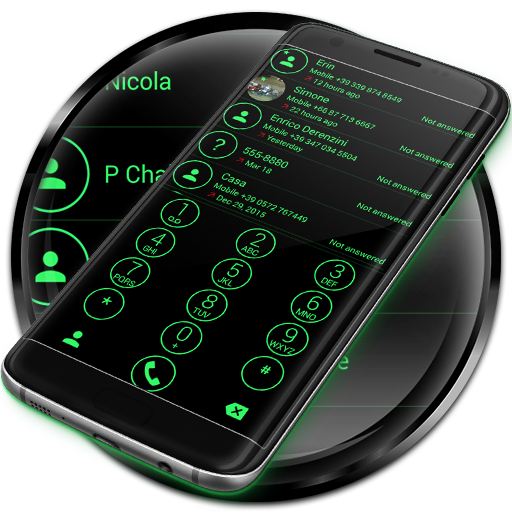 Dialer Circle Green Theme for Drupe or ExDialer icon