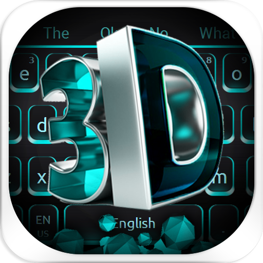 3D blue light keyboard icon