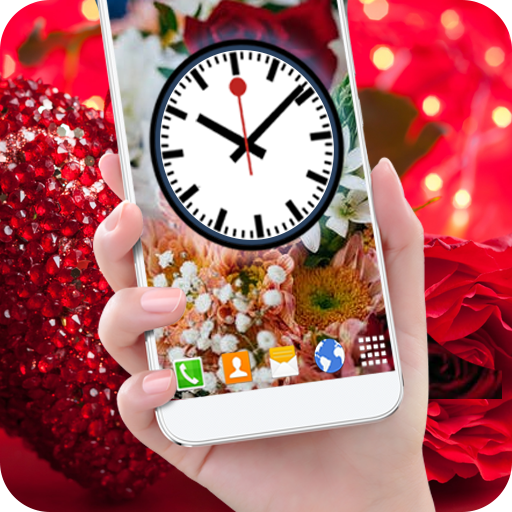 Rose Live Clock Wallpaper - Flower Clock on Screen icon