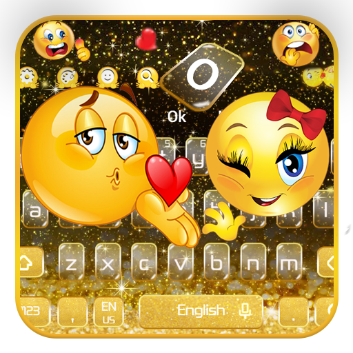 Black Glitter Emoji Keyboard Theme icon