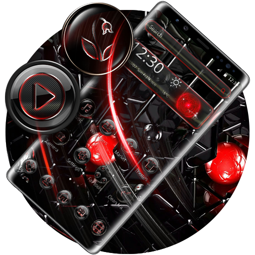Dark Red Black Launcher Theme😍 icon