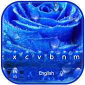 Beautiful Shiny Blue Rose Petal Keyboard Theme icon