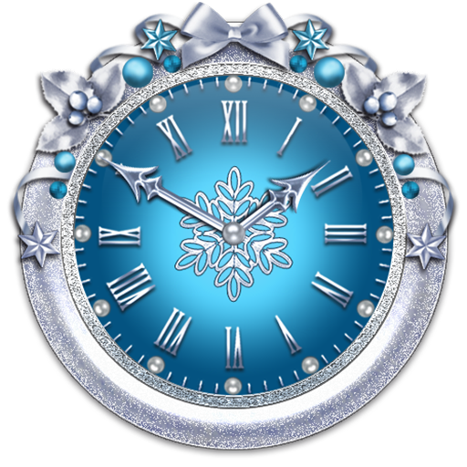 Winter Snowflake Clock Widget icon