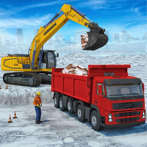 Snow excavator &amp; road construction games 2020 icon