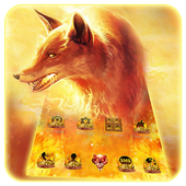 Fire Ice Wolf 3D Theme icon