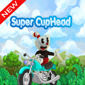 Super Hero Cup On his Head: Driving Motorcycle icon