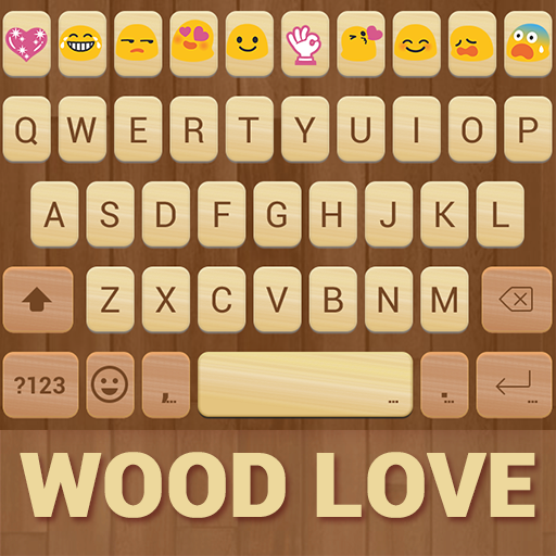 Wood Love Emoji Keyboard Theme icon