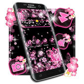 Black Pink Flowers Theme icon