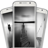 Black and white background icon