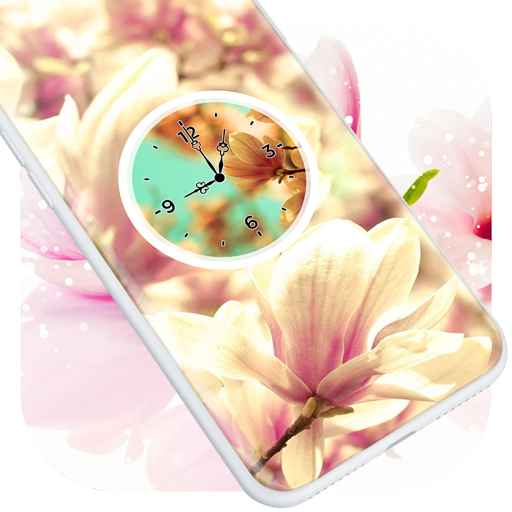 Magnolia Clock Live Wallpaper أيقونة