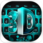 Tastiera blu 3D Tech icon