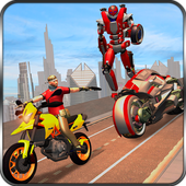 Futuristic Robot Bike Gangster Chase icon