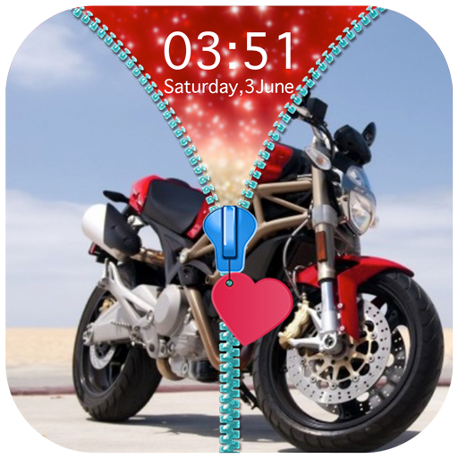 Bike Zipper Lock Screen icon