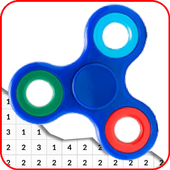 Fidget Spinner Coloring By Number - Pixel icon