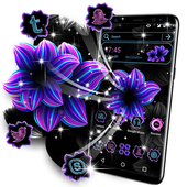 Neon Flower Pink Purple Launcher Theme icon