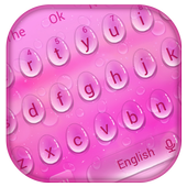 Pink Water Drops Keyboard Theme icon