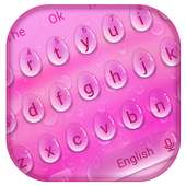 Pink Water Drops Keyboard Theme on 9Apps