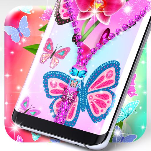 Cute pink butterflies lock screen icon