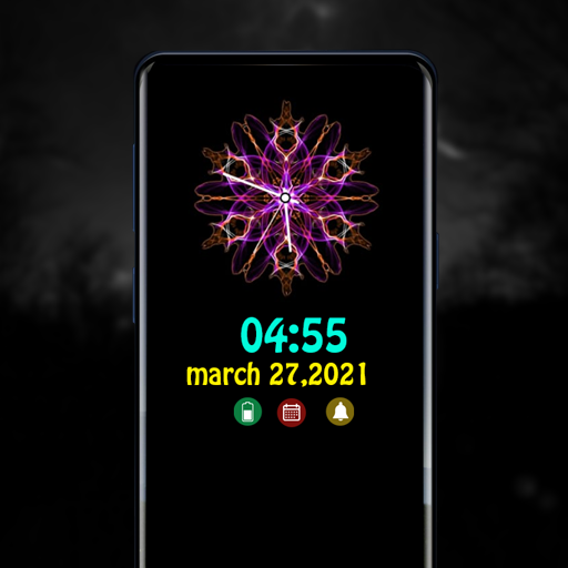 Stylish Clock on Screen Amoled icon
