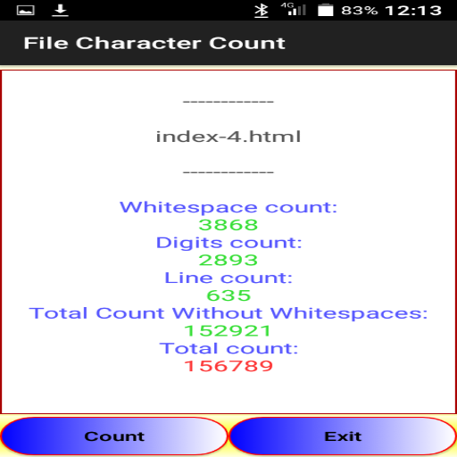 File Character Count icon