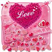Pink Love Heart Keyboard Theme on 9Apps