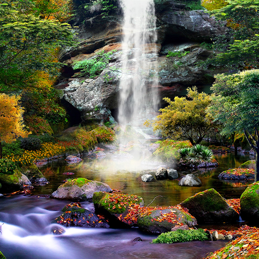 3D Autumn Waterfall Wallpaper icon