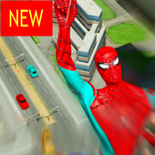 spider hero run from crime icon