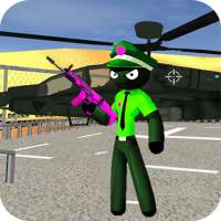 Green Stickman US Police Rope Hero