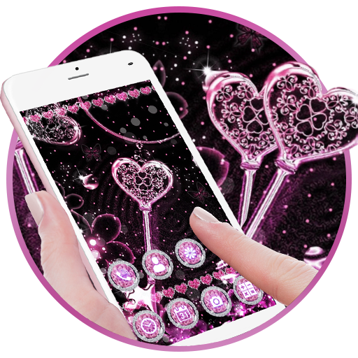 Pink Black Launcher Theme Live HD Wallpapers icon