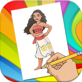 How to Draw Moana - Coloring Book icon