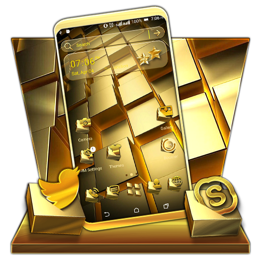 Gold Cubes Launcher Theme icon