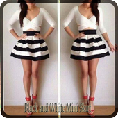 Black and White Mini Skirt icon