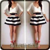 Black and White Mini Skirt