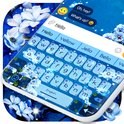 Blue Flowers Keyboard 🌼 Flower Theme Keyboards أيقونة