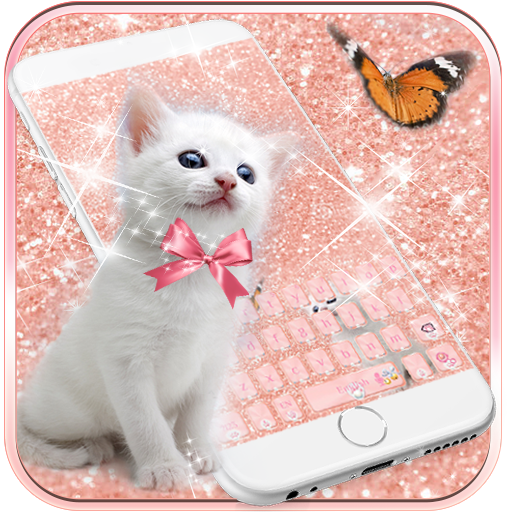 قطة لطيفة لوحة المفاتيح Rose gold Kitty icon