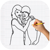 How To Draw Justin And Selena | Fans icon
