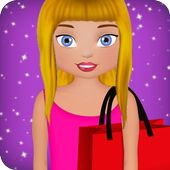 girl shopping game icon