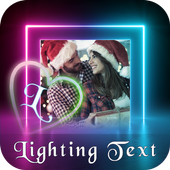 Lighting Text Photo Frame : Lighting Text Effect أيقونة