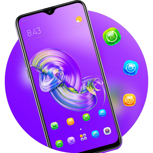 Simple Neon and colorful Future Tech theme icon