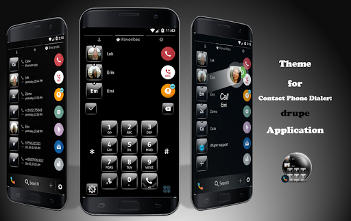 Gloss Black Phone Dialer Theme screenshot 1
