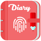 diary with a fingerprint lock icon