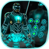3D Tech Neon Hero - lock theme icon