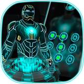 3D Tech Neon Hero - lock theme on 9Apps