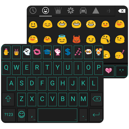 Blue Neon Emoji Keyboard Skin icon